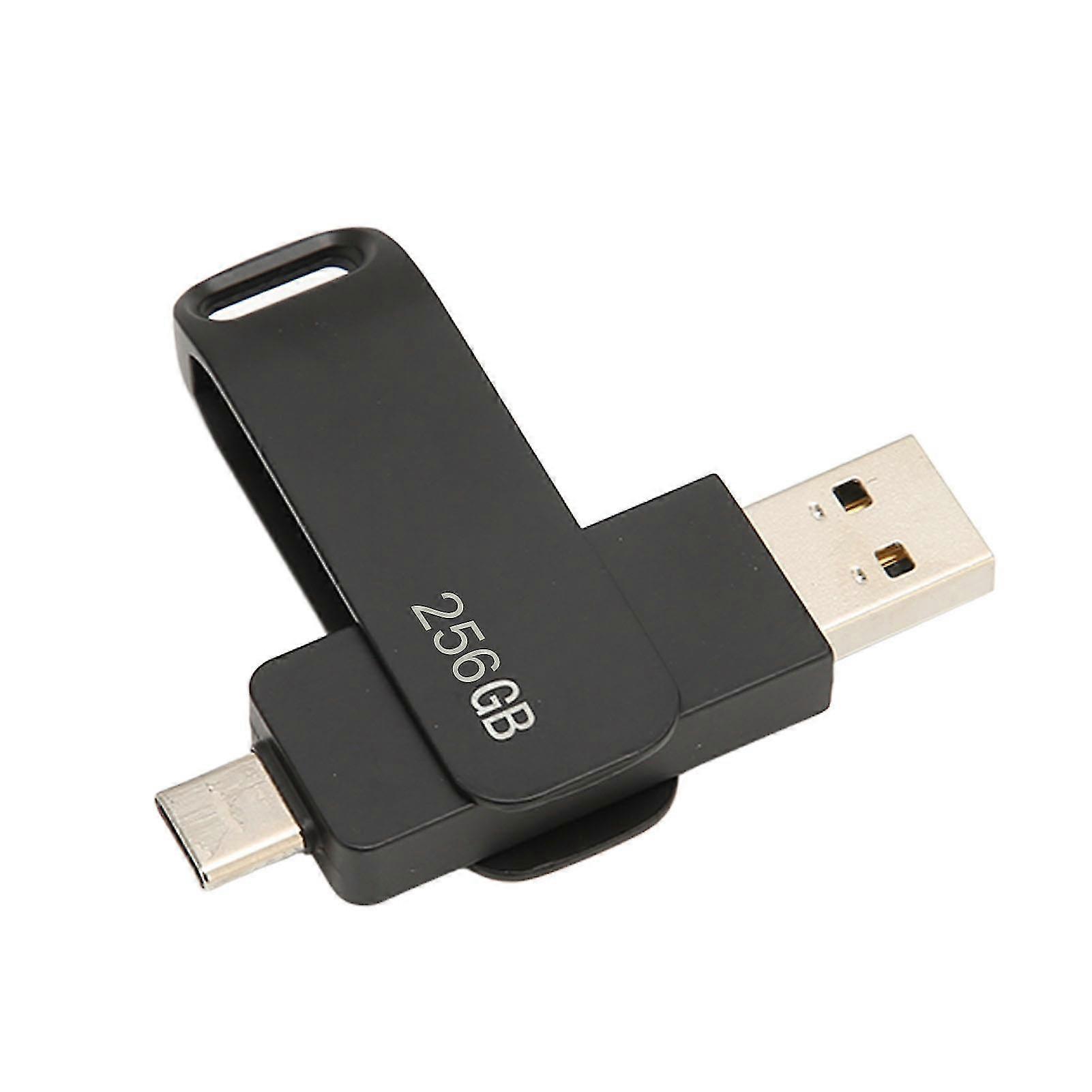 256GB 2 in 1 Metal Rotatable USB 3.0 Type C Flash Drive for Phone and Tablet - Picture Storage