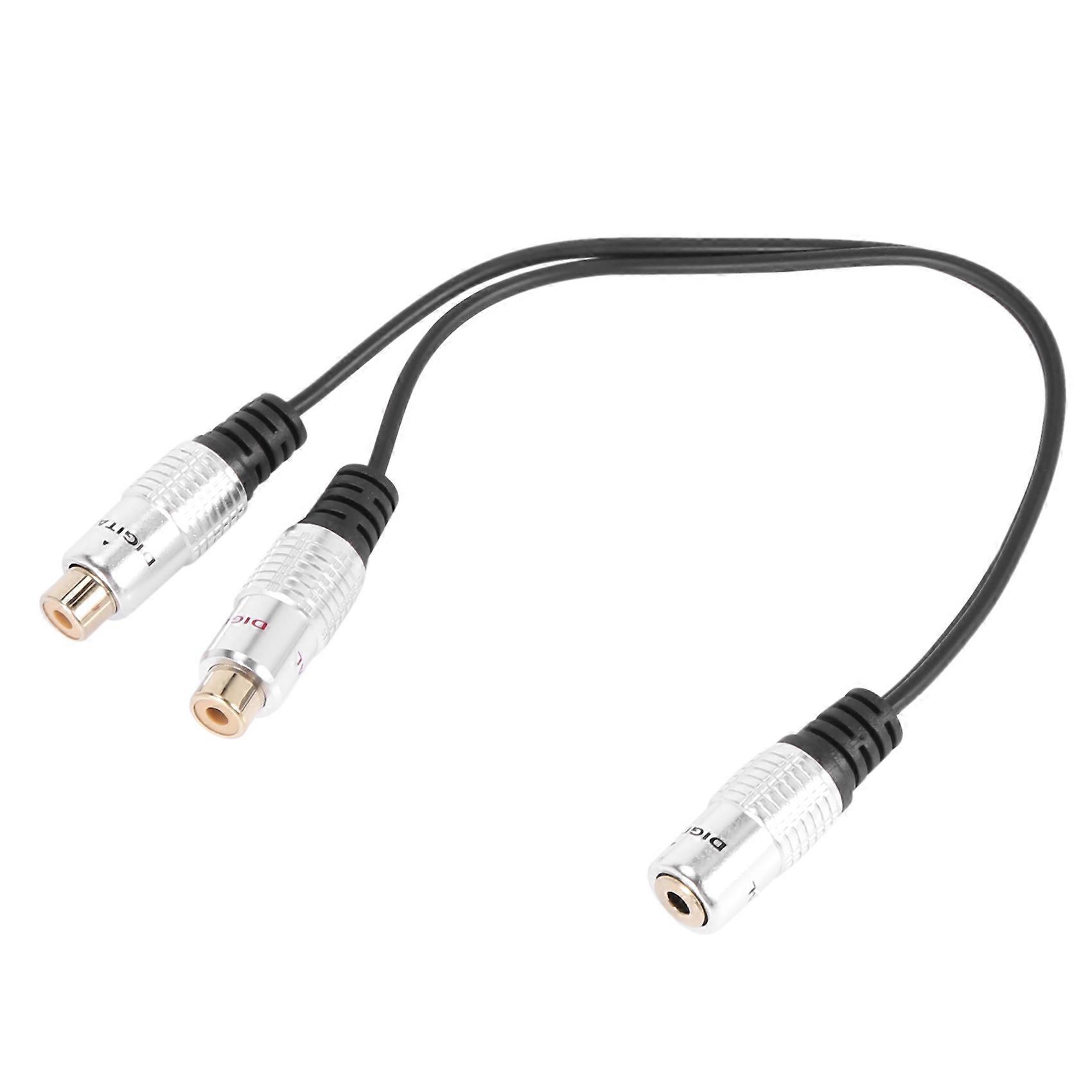 3.5mm (1/8 inch) Stereo Female to 2 Dual RCA Female Stereo Audio Splitter Y Adapter Cable for Conne