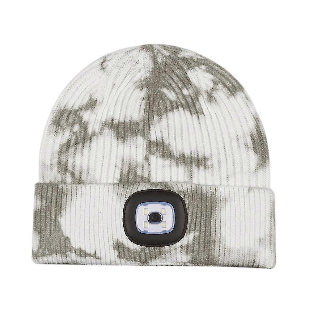 Glowing LED Knit Beanie Hat for Outdoor Cycling and Night Running, Warm Comfortable Winter Cap, Adjustable Fit