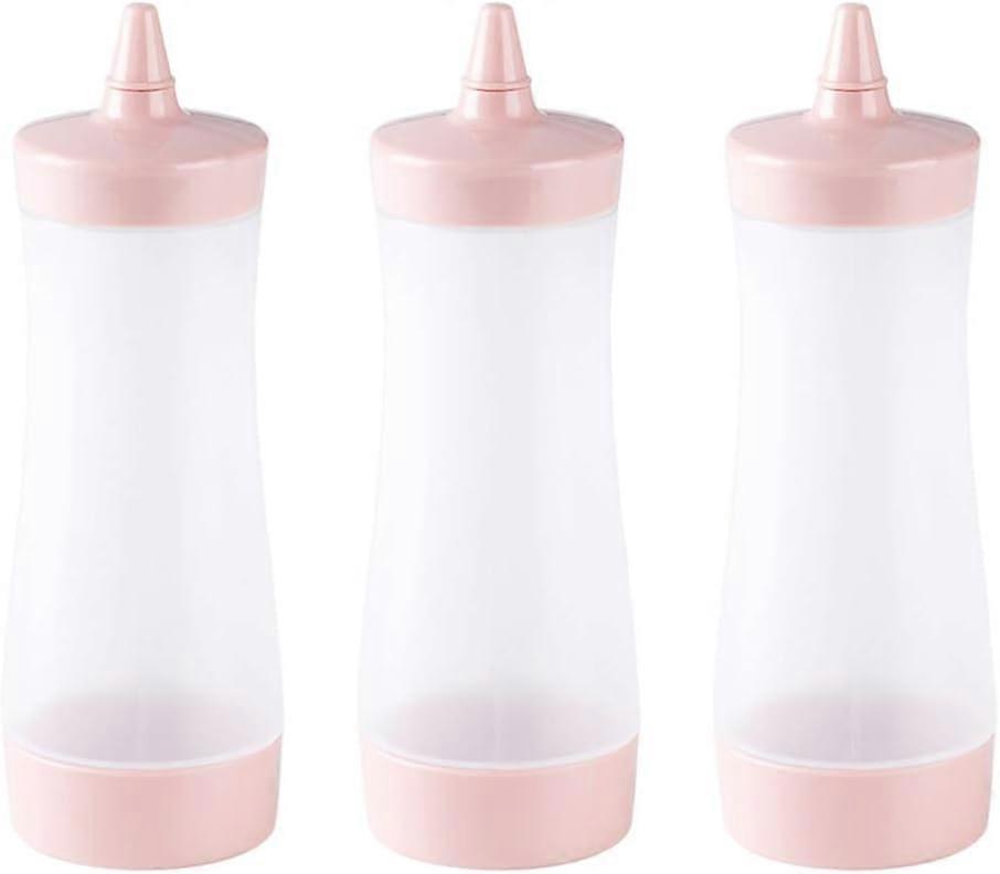 Plastic squeeze bottle Sauce dispenser with tip cap For condiments Barbecue.