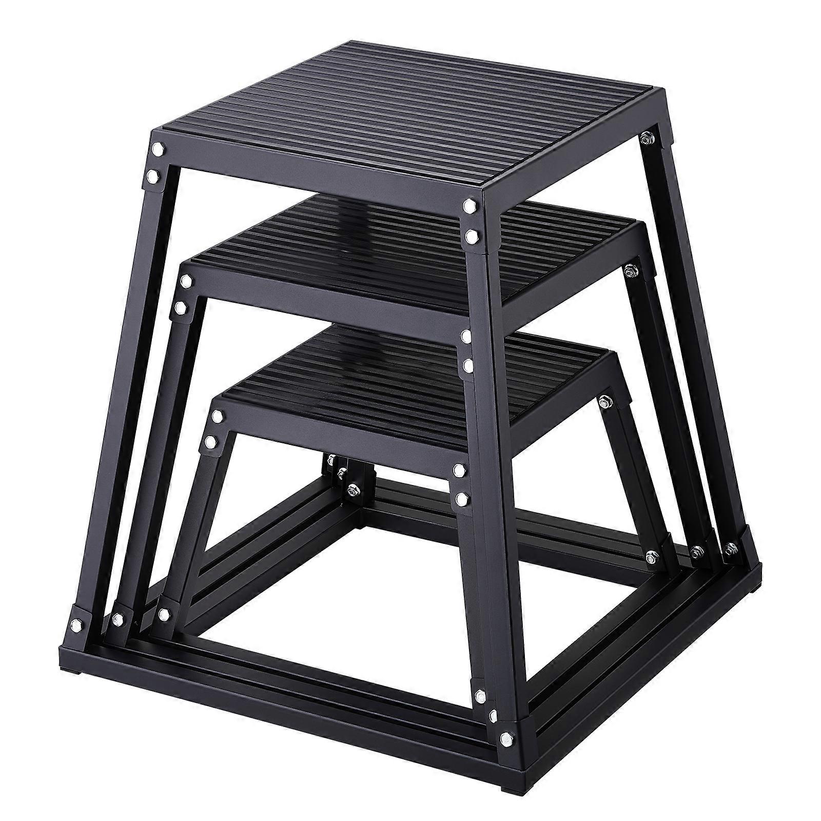 Plyometric Jump Boxes, 12/18/24 tommers Plyo Box, plattform og Jumping Agility Box, Anti-Slip Fitness Exercise Step Up Box Set