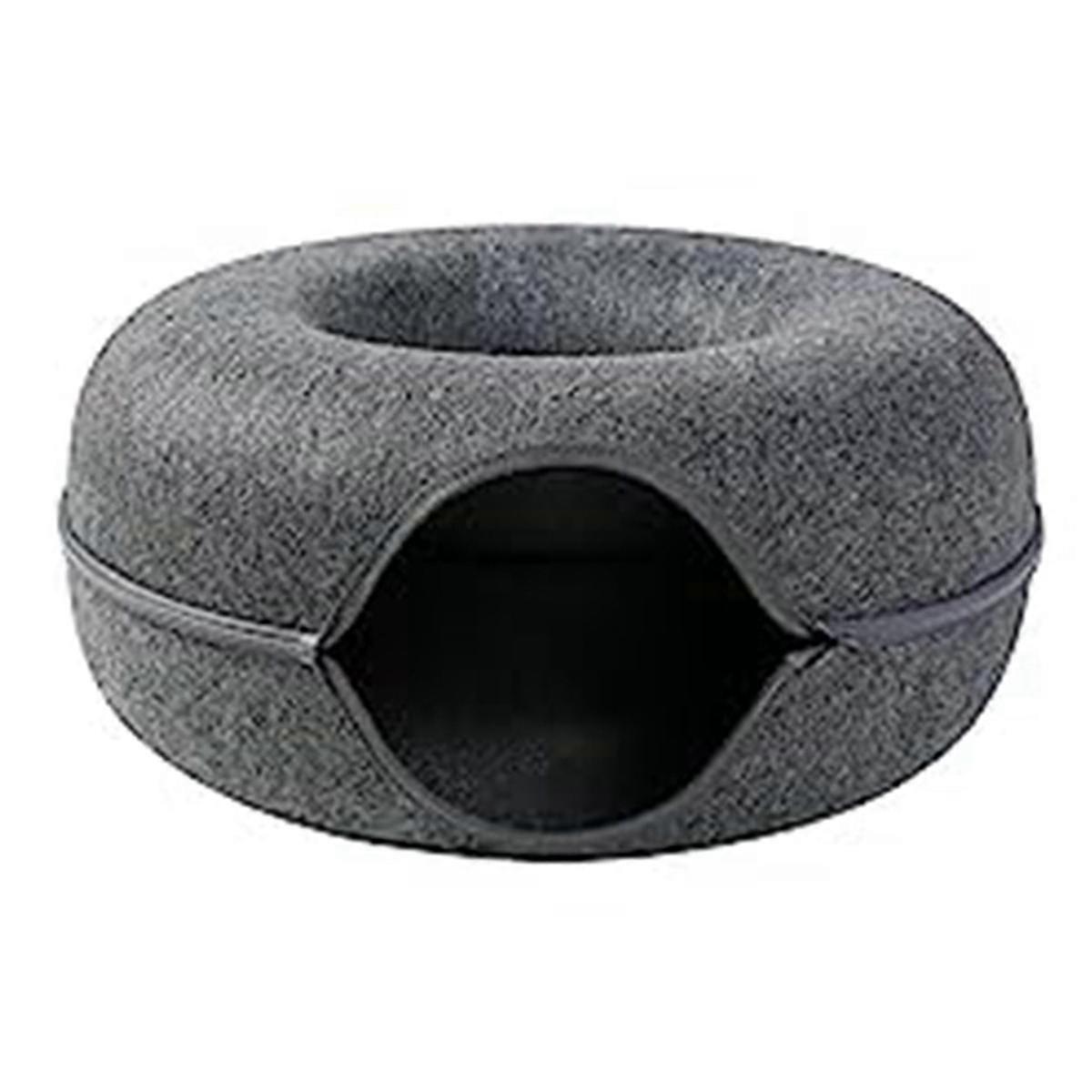 Peekaboo-Cat-Cave,Cat Tunnel Bed for Indoor Cats,Detachable Round Cat-Felt & Washable Interior Cat-Play Tunnel