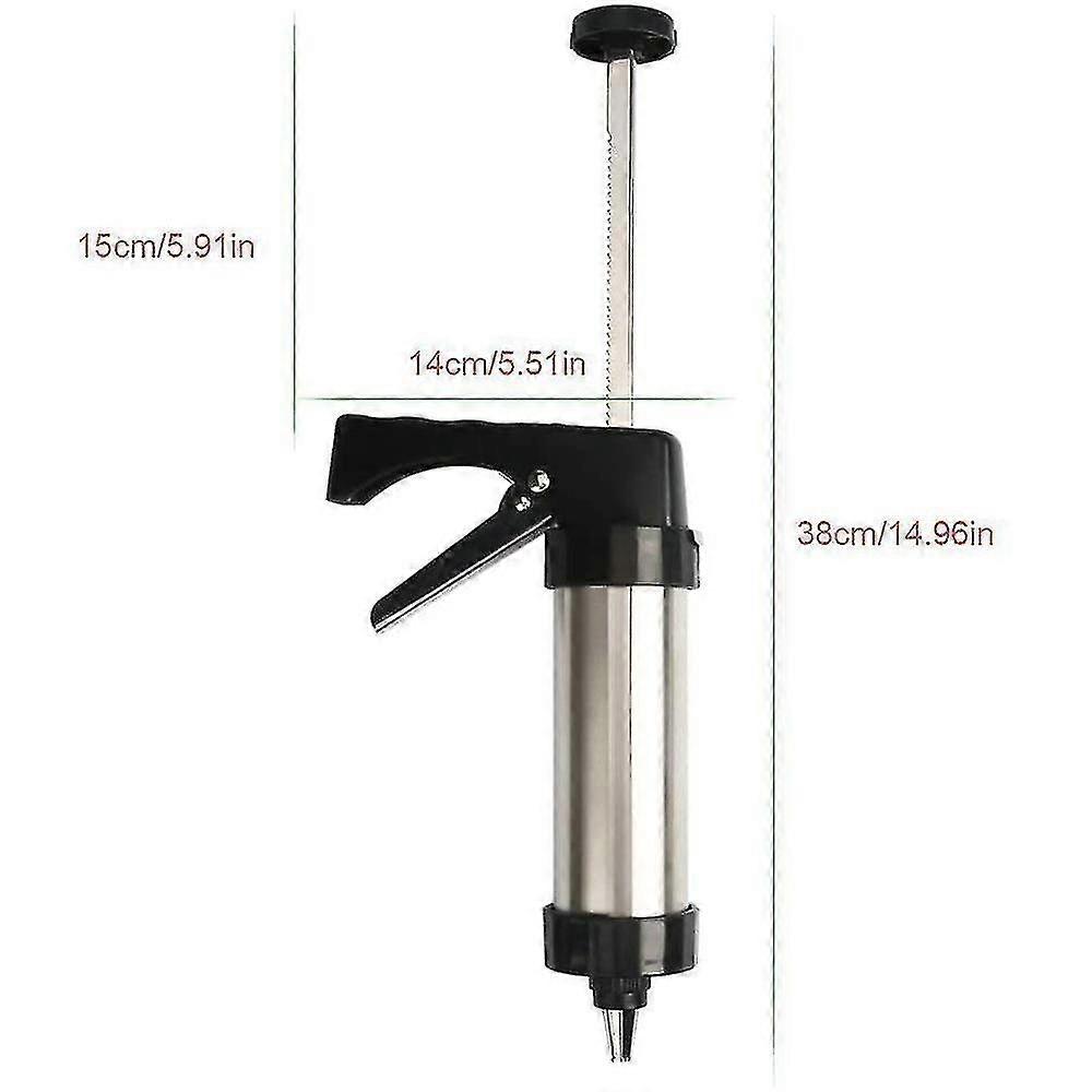 Stainless Steel Gun Kit 13 Cookie Pattern Discs Cupcake Decorating