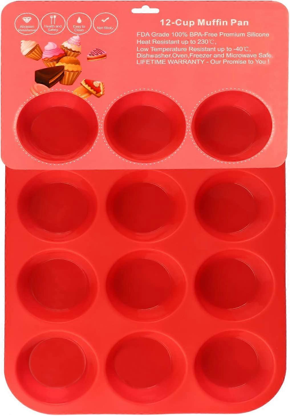 Silicone muffin tray for 12 muffin non-stick dishwasher microwave safe