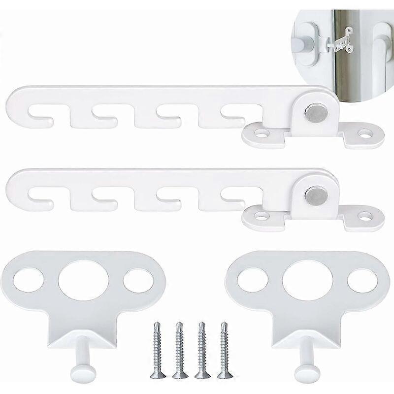 Casement Window Restrictor 2 PCS Window Restrictor, Window Latches with 4 Screws, Window Latch Proof Window Lock for Adjusting Window Opening (White)