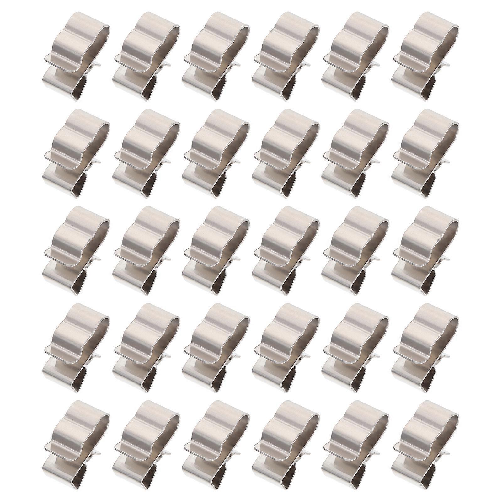 1 Set 30pcs Stainless Steel Solar Panel Cable Clips Trailer Wire Clips (Silver)