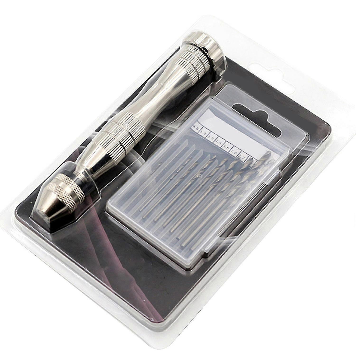 11Pcs/Set Swivel Twist Hand Drill Bits Drilling Tool DIY Handmade Model Making