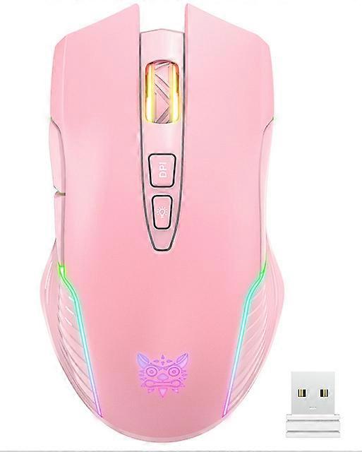 CW905 Cute Pink Wireless Gaming Mouse RGB Marquee Rechargeable Desktop Computer Notebook Mouse