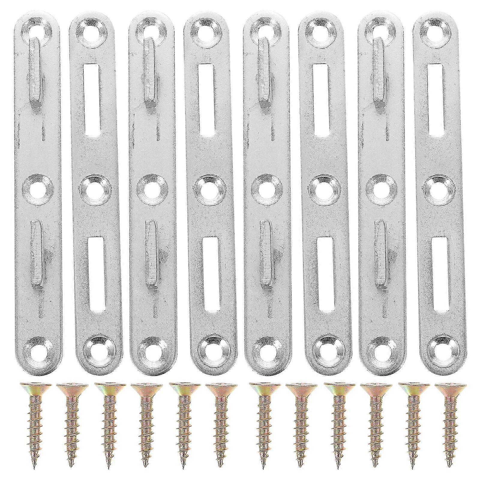 4 Sets Metal Holder Bed Frame Brackets Bed Rail Support Brackets Mounted Bed Rail Brackets Bed Frame Hook Brackets