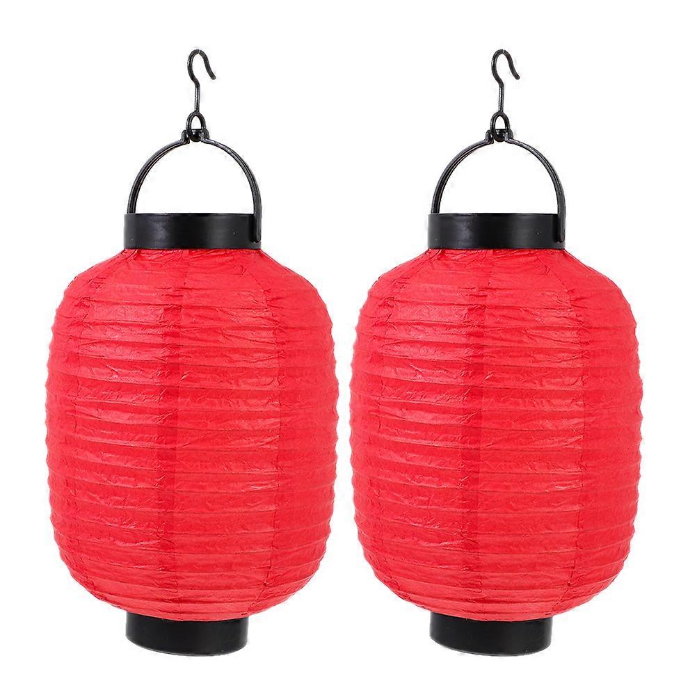 2 pcs Japanese Folding Lanterns Paper Hanging Lanterns Decorative Lanterns with Lights