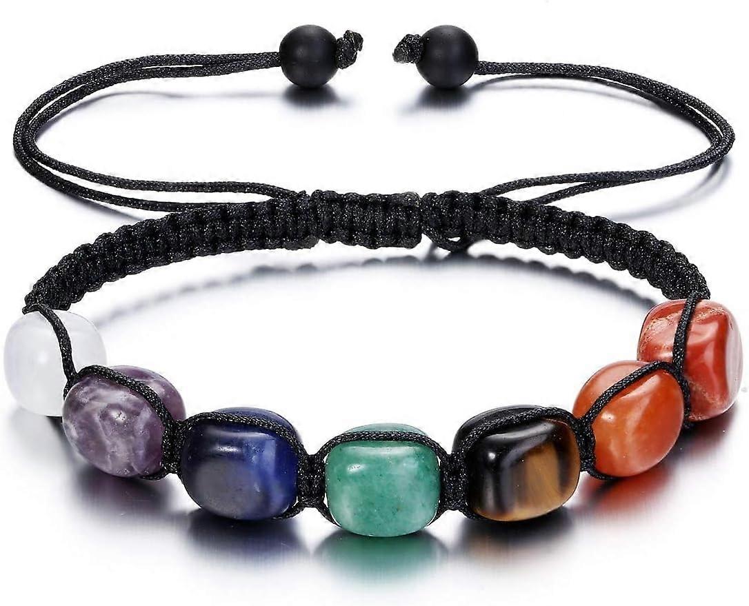 7チャクラヒーリングクリスタルブレスレット女性自然宝石ヨガレイキチャクラスストーンビーズ