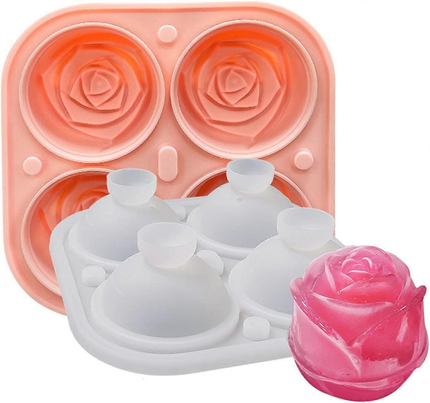 Orange Color Space-Saving And Stackable Silicone Ice Cube Tray With Removable Splash-Proof Lid, For Jelly Juice Cocktails Whiskey  Orange