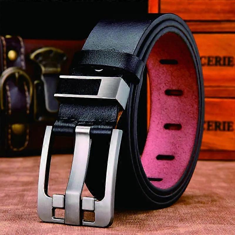 Cow Genuine Leather Luxury Strap Male Belts for Men New Large Plus Size100-130cm Vintage Pin Buckle Men Belt High Quality