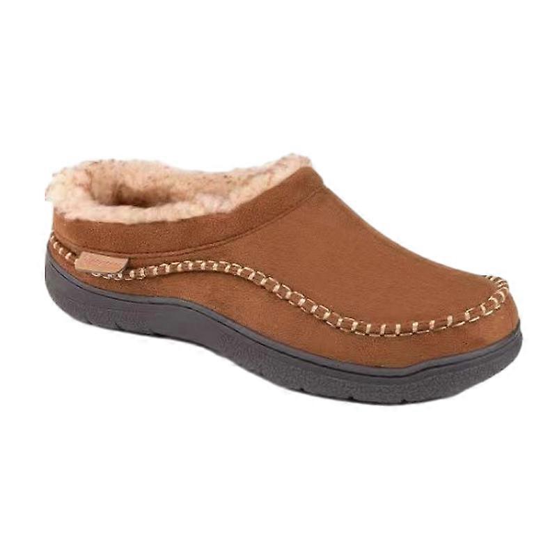 Mænds slip on mokkasin hjemmesko, indendørs udendørs varme fuzzy comfy hussko