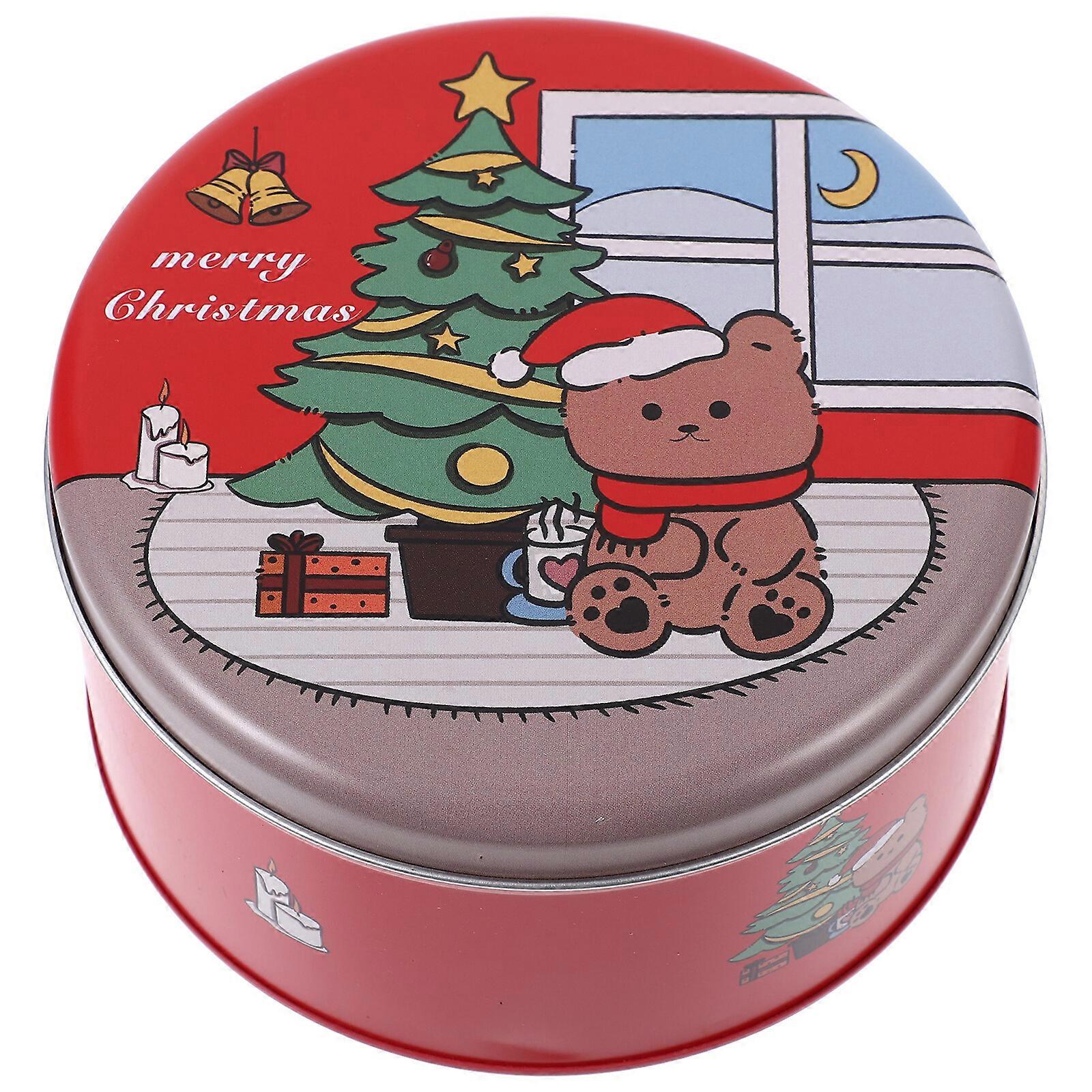 Christmas Cookie Tin Festlig Cookie Packing Box Holiday Gift Candy Storage Box