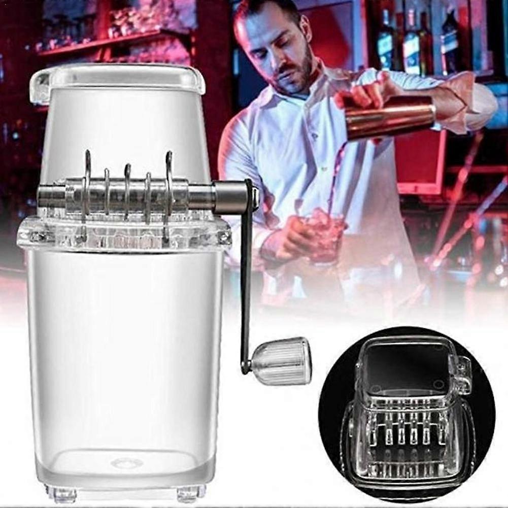 1.25L Portable Transparent Manual Ice Crusher Cutter Chopper Grinder Hand Crank Machine Hand Ice Shaver Ice Machine