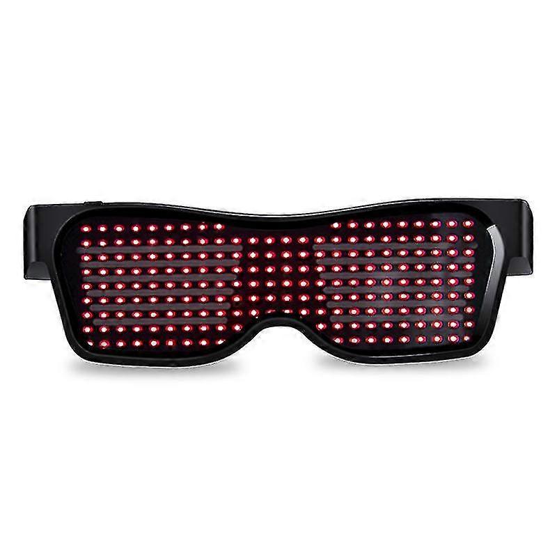 Bluetooth Led Party Glasses Customized Languages Usb Charge Flashing Luminous Eyewear Concert Sunglasses App Control