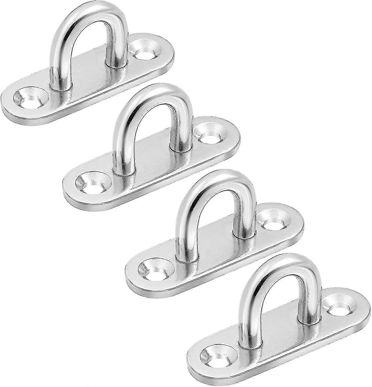 4pcs U-shaped Stainless Steel Screw-on Wall Hooks