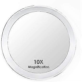 10x forstørrelsesspejl med 3 sugekopper, makeupspejl med 10x forstørrelse