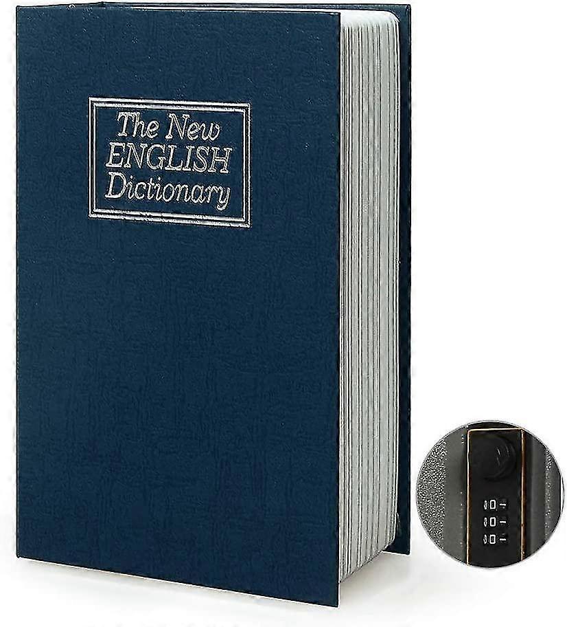 Small Sized Diversion Dictionary Secret Safe Can with Security Combination Lock (Password, Blue)