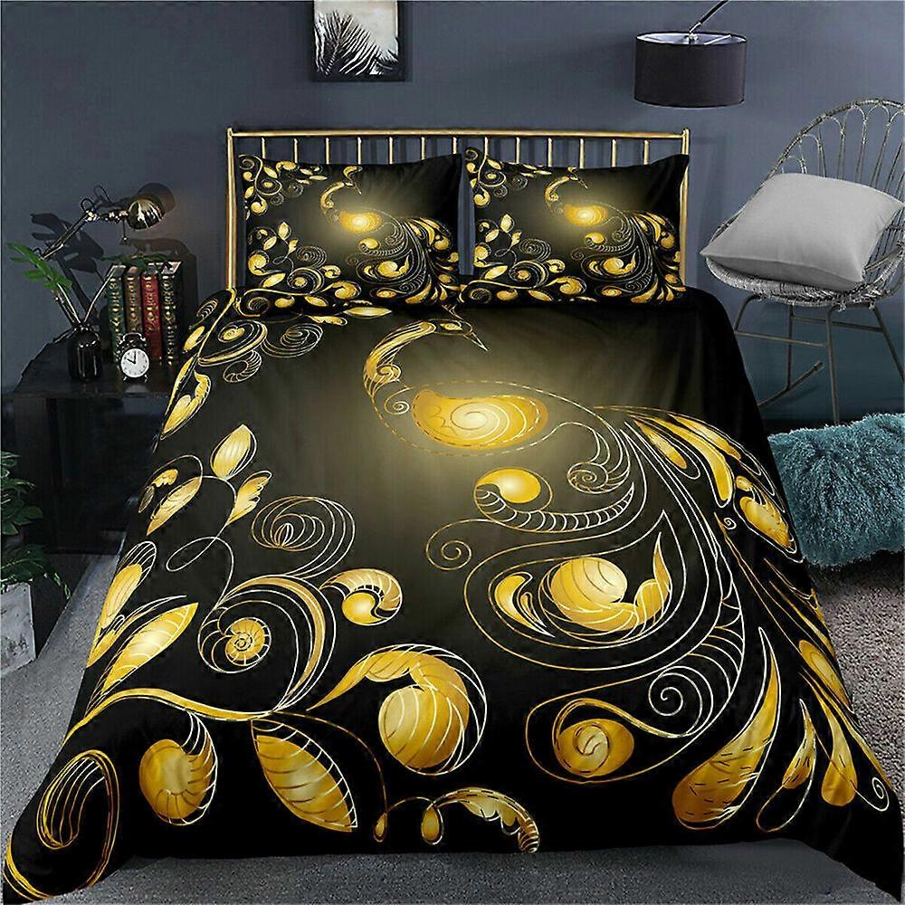 v5645 Lakan Påfågel Blommig Påslakan Doona Set Super Sängkläder Lakan IU5645