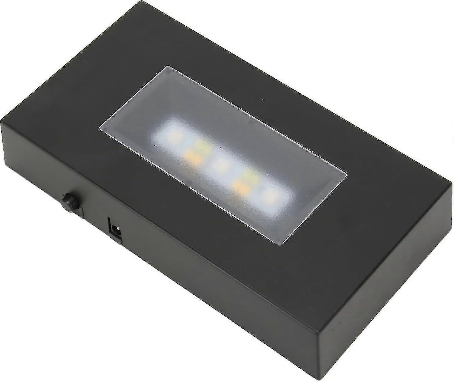 LED Light Base, Rectangle USB Multicolor Light Display Base Stand for Crystal Statues, Jewelry(Black