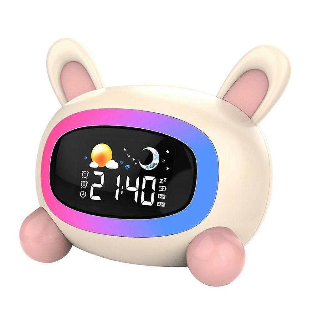 Kids Alarm Clock OK to Wake Alarm Clocks Night Light Clock with Children's Sleep Trainer Cute Rabbit Clock