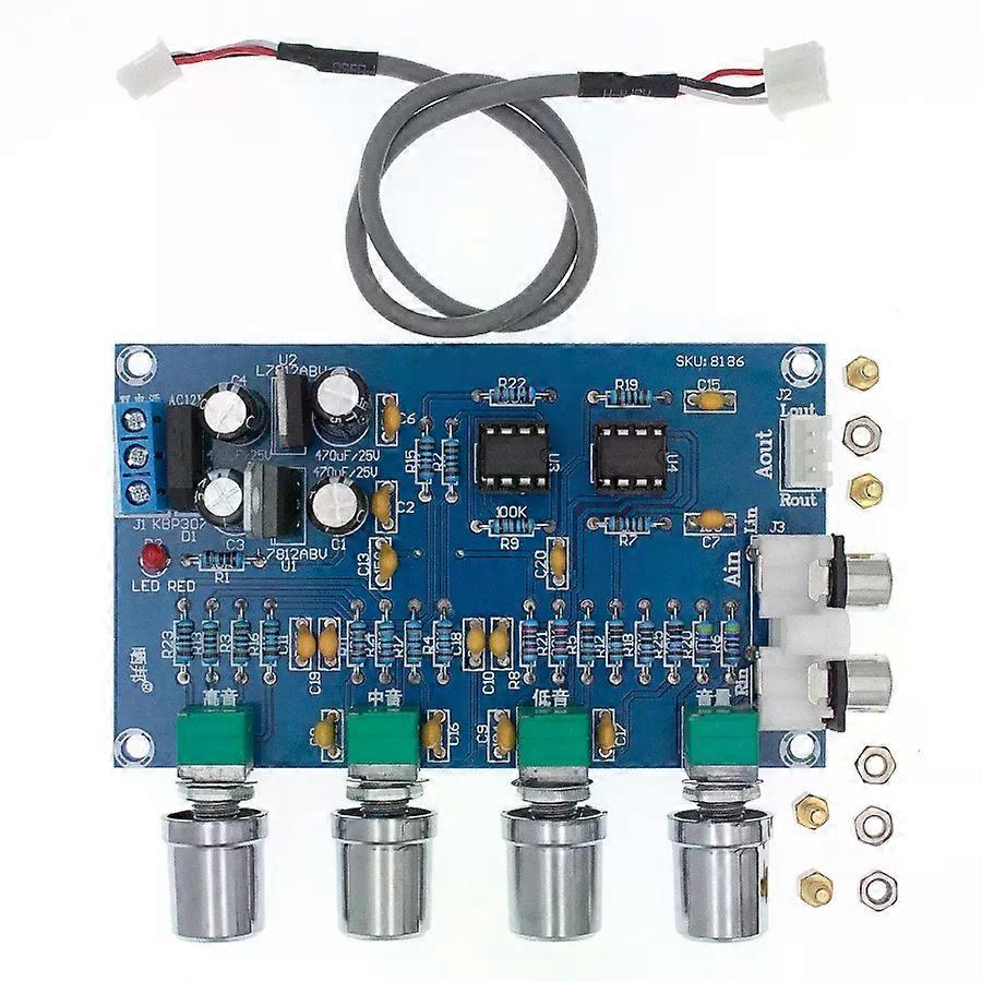 NE5532 Preamp Pre Amplifier Audio Adjustment Plate Double AC12V HIFI Amplifier Preamplifier Volume Tone Control