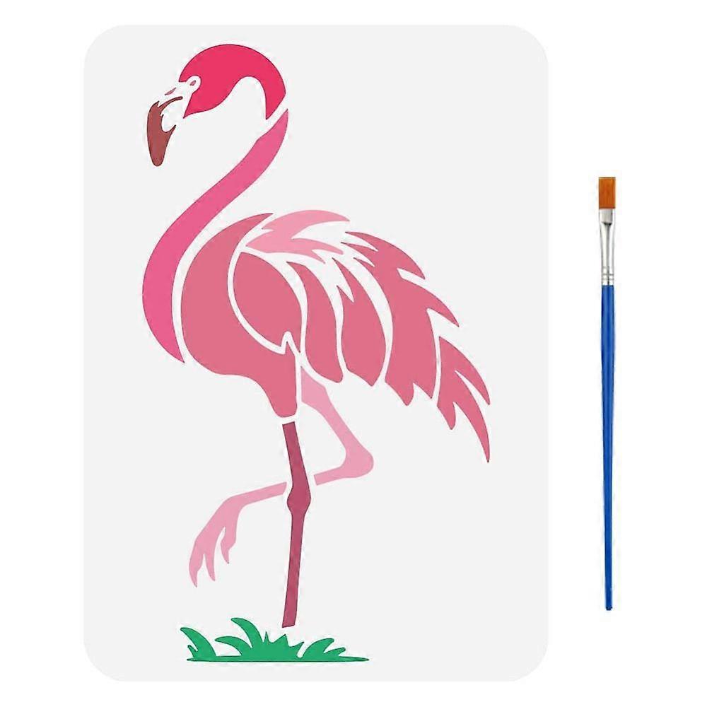 1pc Plastic Hollow Out Drawing Painting Stencils Templates for Painting on Scrapbook Fabric Tiles Floor Furniture Wood Flamingo Shape 29.7x21cm