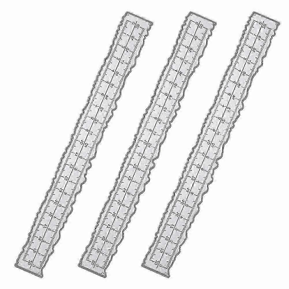3 Pieces 8.4 Inches Metal Irregular Edges Ruler Edges Ruler For Card Making Scrapbooking School