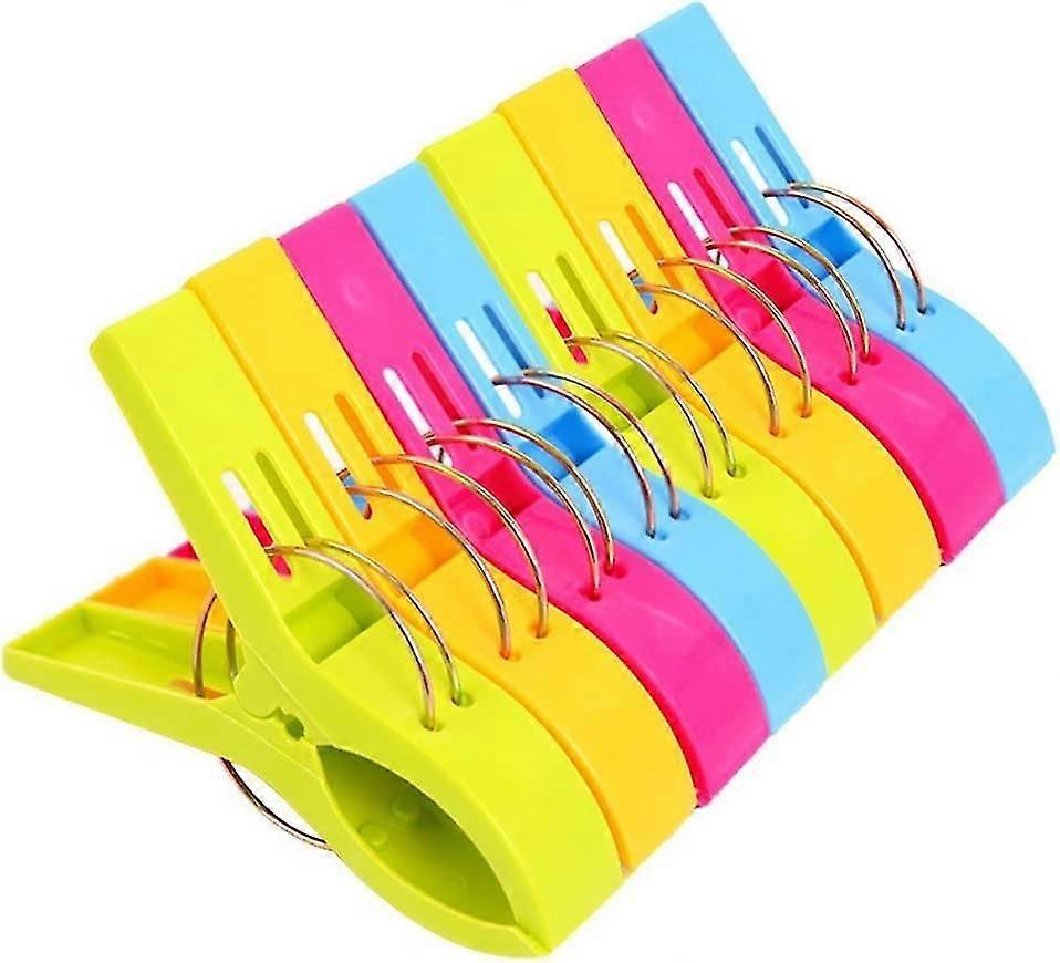 Colorful Beach Towel Clips, Beach Clips, Towel Clips For Beach Chair, Blankets, Pool Loungers, Cruise (8 Pa) - Keep Your Towel From Blowing Away - A,6