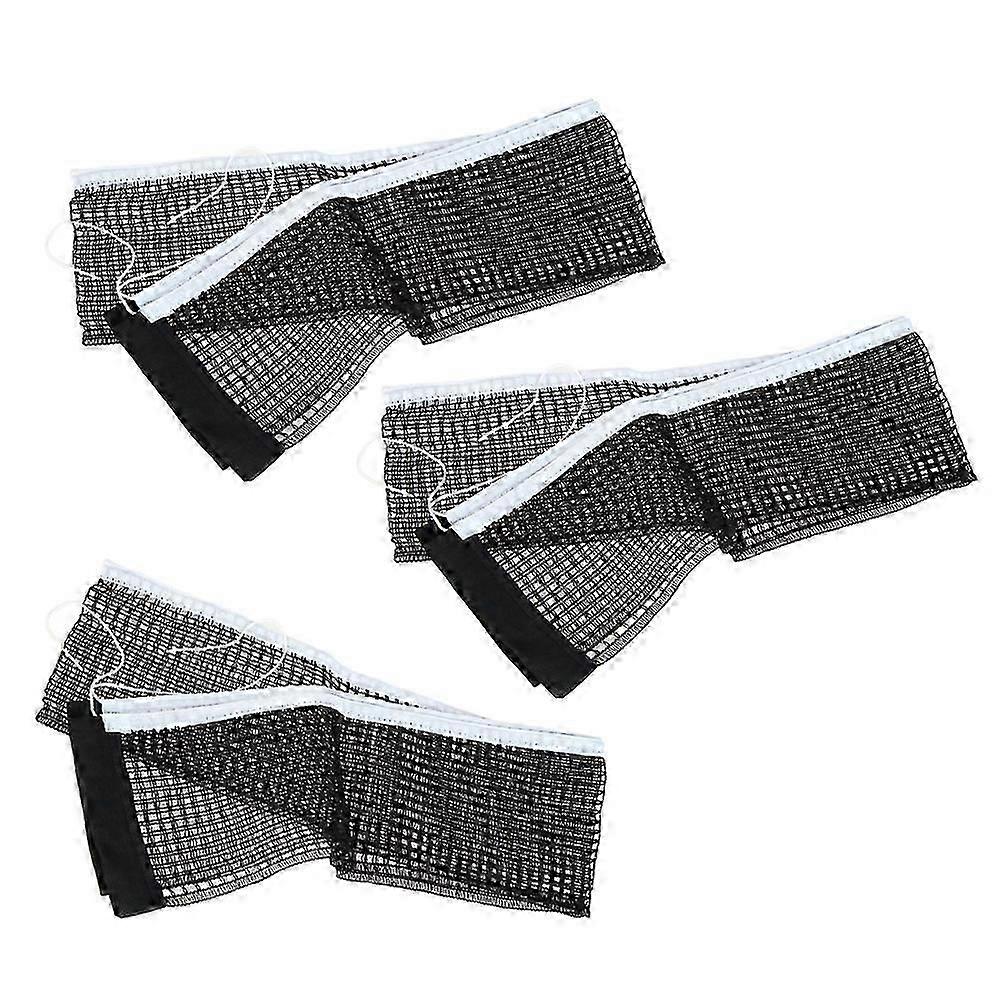 3PCS Portable Outdoor Table Tennis Replacement Net Nylon Regulation Pong Net without Post (Black)