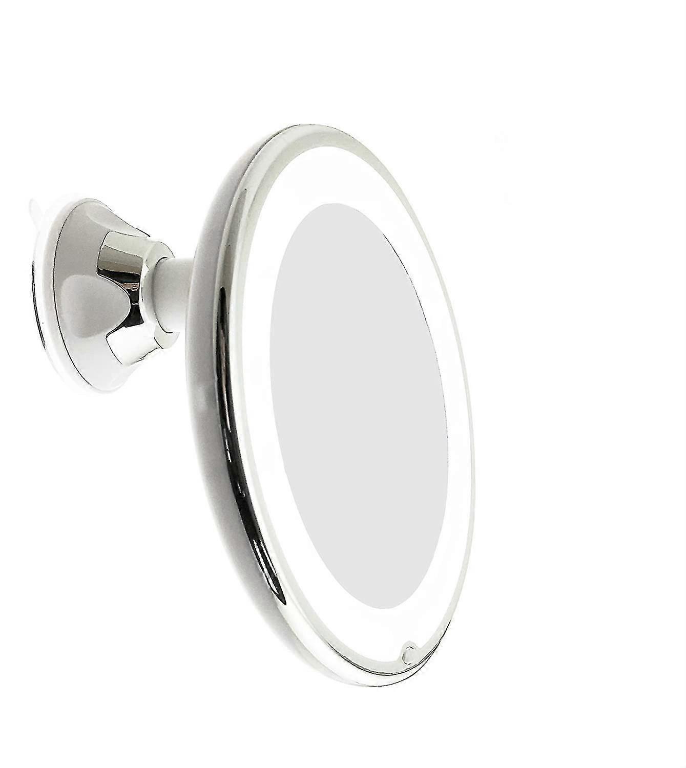 Led Lighted Makeup Mirror With 10x Magnification And Power Locking Suction Cup