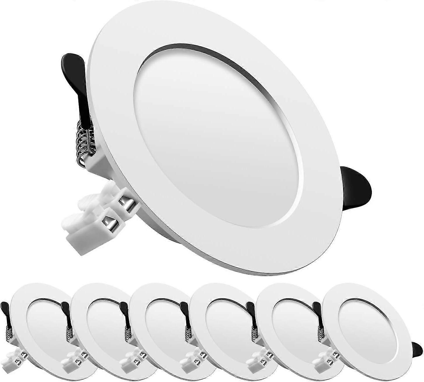 Led Recessed Spotlight, Extra Flat, Recessed Round Flat Ceiling Lamp, 7w 700lumen Equivalent 70w Incandescent, Ac175-265v, Warm White, For Bathroom, L