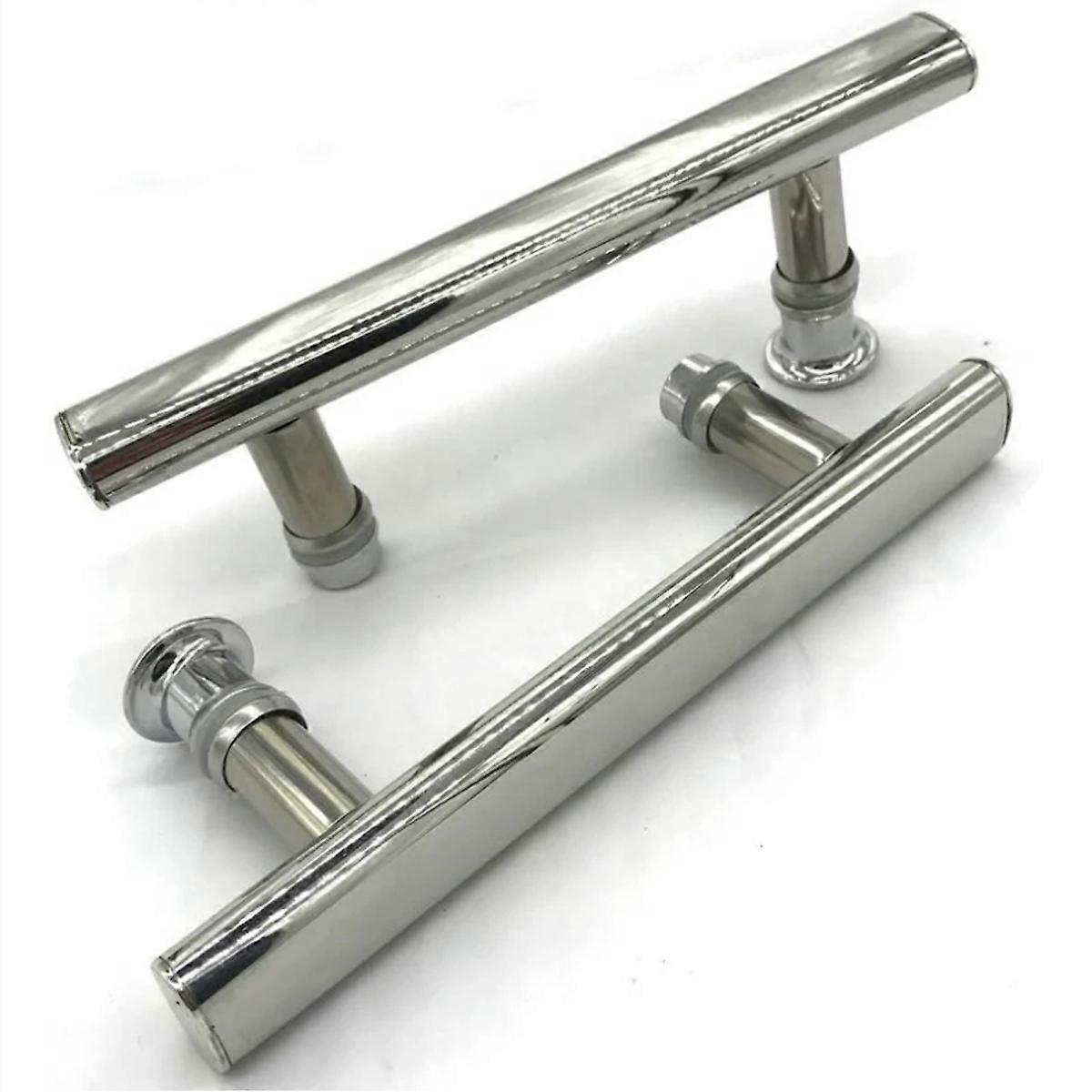 2x Chrome shower door handle, center distance 145 mm