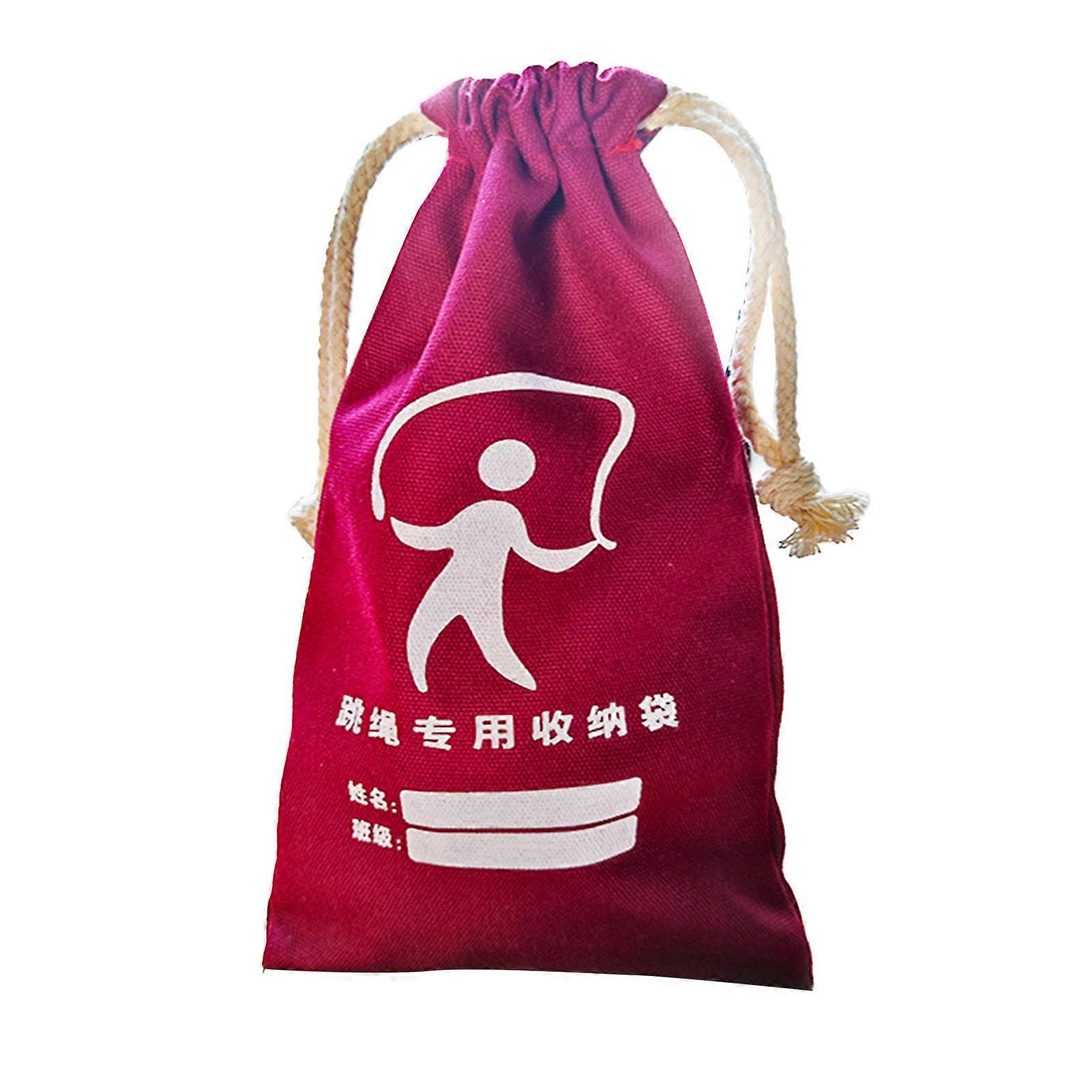Elementary School Jump Rope Storage Bag Mini Canvas Drawstring Bag Cute Drawstring Pouch
