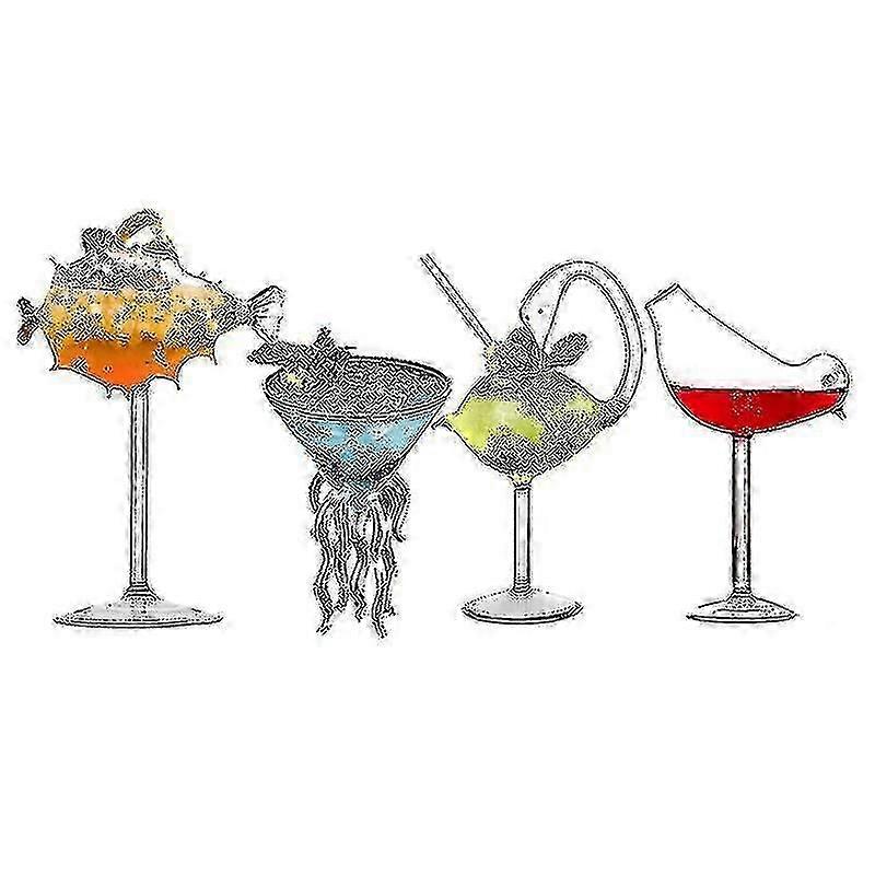 Tianrui الإبداعية كوكتيل الزجاج - النيص الأسماك / بجعة / روز / الأخطبوط / الطيور تصميم كوكتيل الزجاج ، الجدة شرب كأس لحزب Ktv بار ليلة