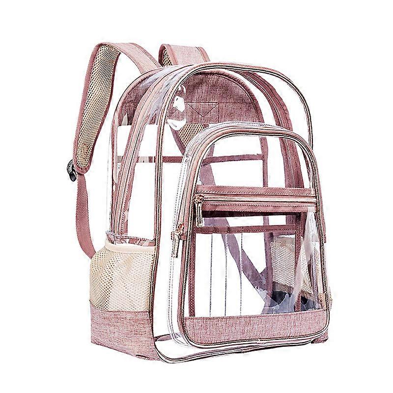 Transparent Backpack with Adjustable Straps, Multiple Pockets for School