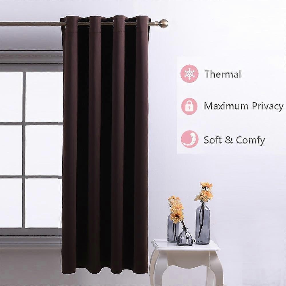 Thermal Insulated Grommet Blackout Curtain Toilet Curtain Room Curtain Gray Curtain Simple Curtain