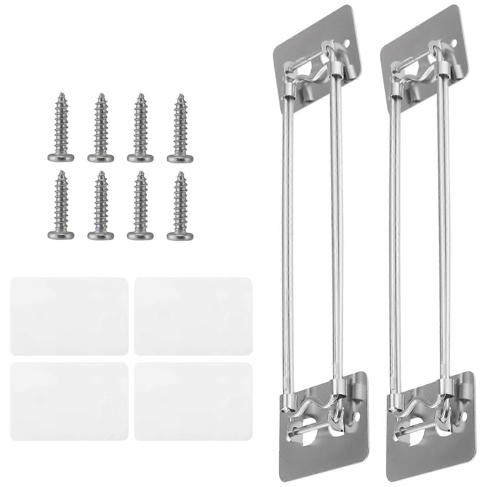 RV Shower Corner Storage Bar, Adjustable Stainless Steel Bathroom Corner Storage Bar for Camper Travel Trailer, 2 Packs MK7670