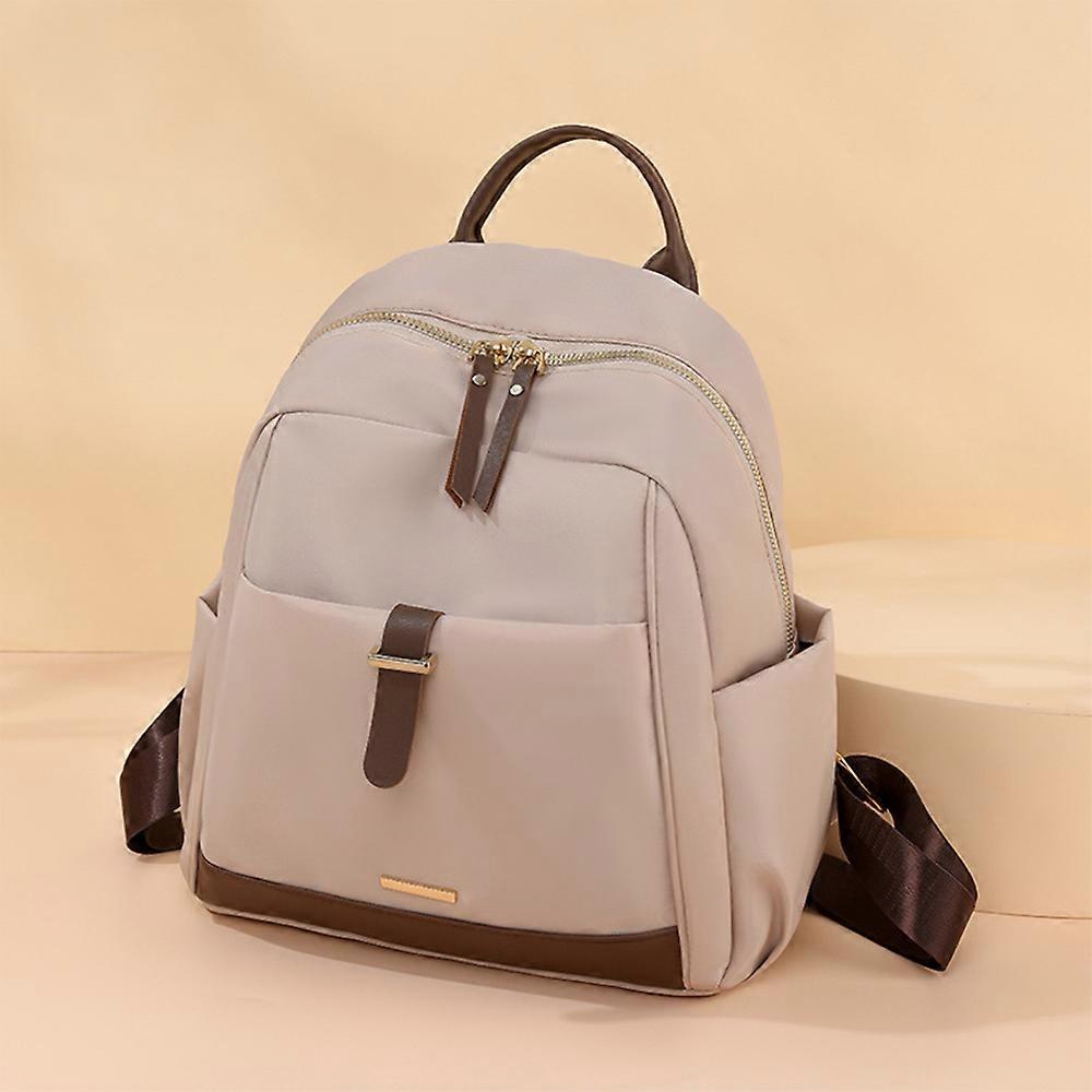 Functional Beige Backpack with Multiple Pockets