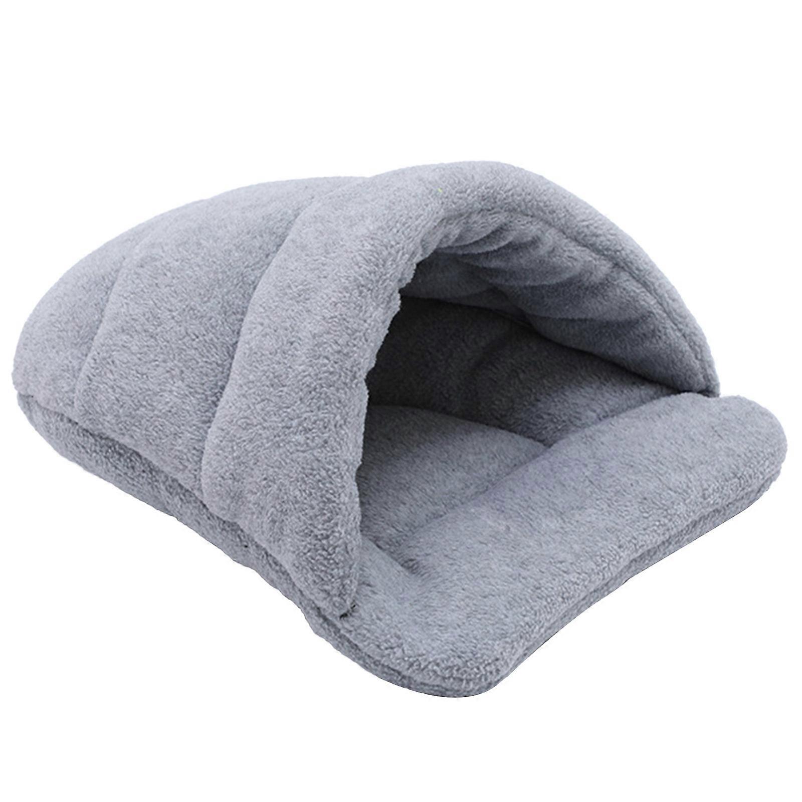 Small Pet Winter Bed Warm Plush Nest Accessories for Bunny Hamster Guinea Pig Hedgehog Snake Spider Lizard Cozy Home  Light Grey