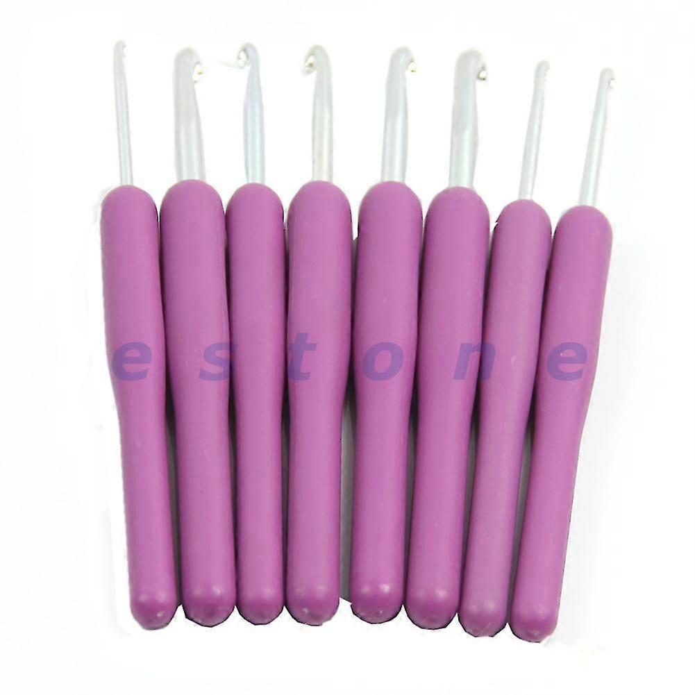 Crochet Hooks Set - 8Pcs Ergonomic Plastic Handles for Knitting and Needlework