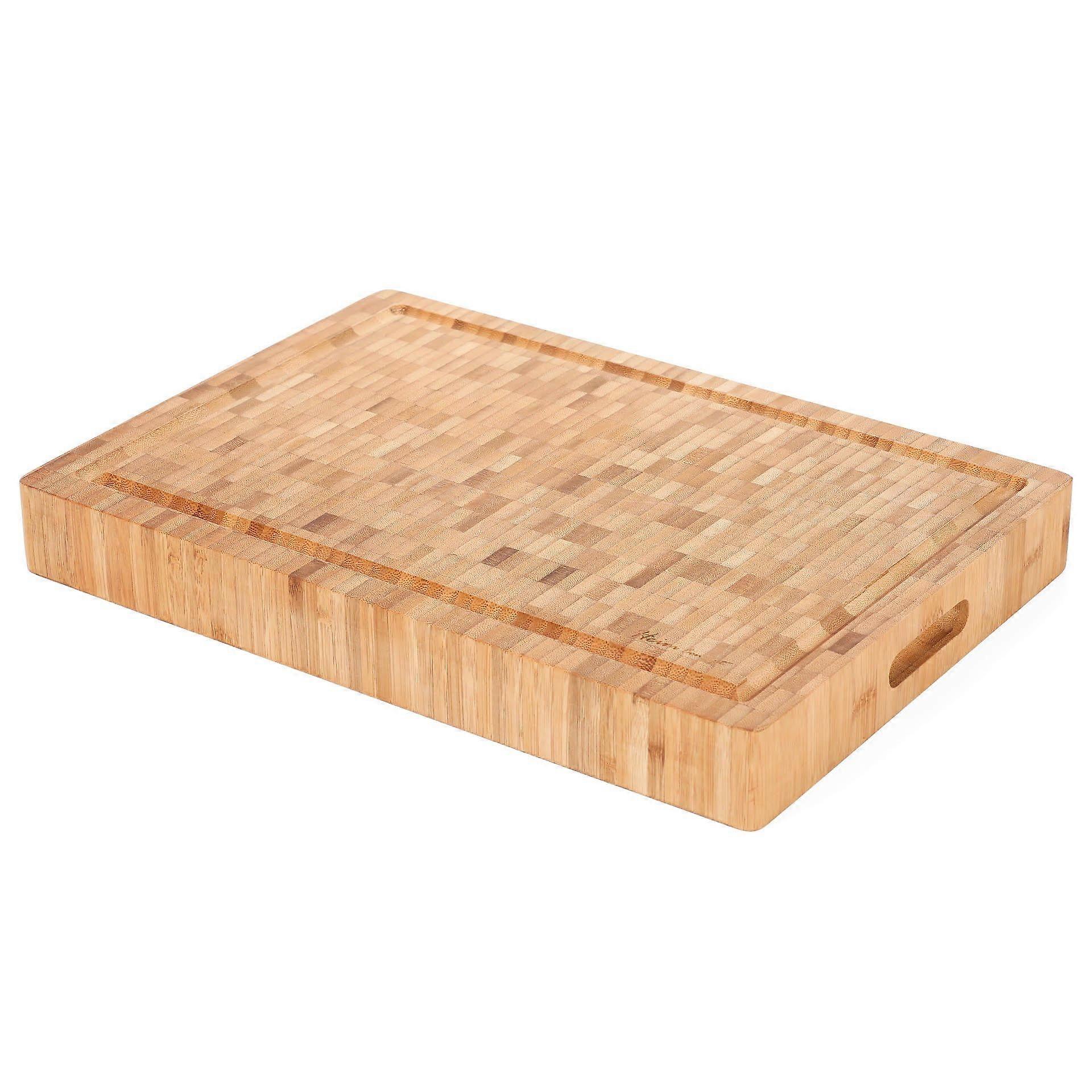 Extra-Large Bamboo Cutting Board – Reversible with Juice Groove for Meat & Vegetables