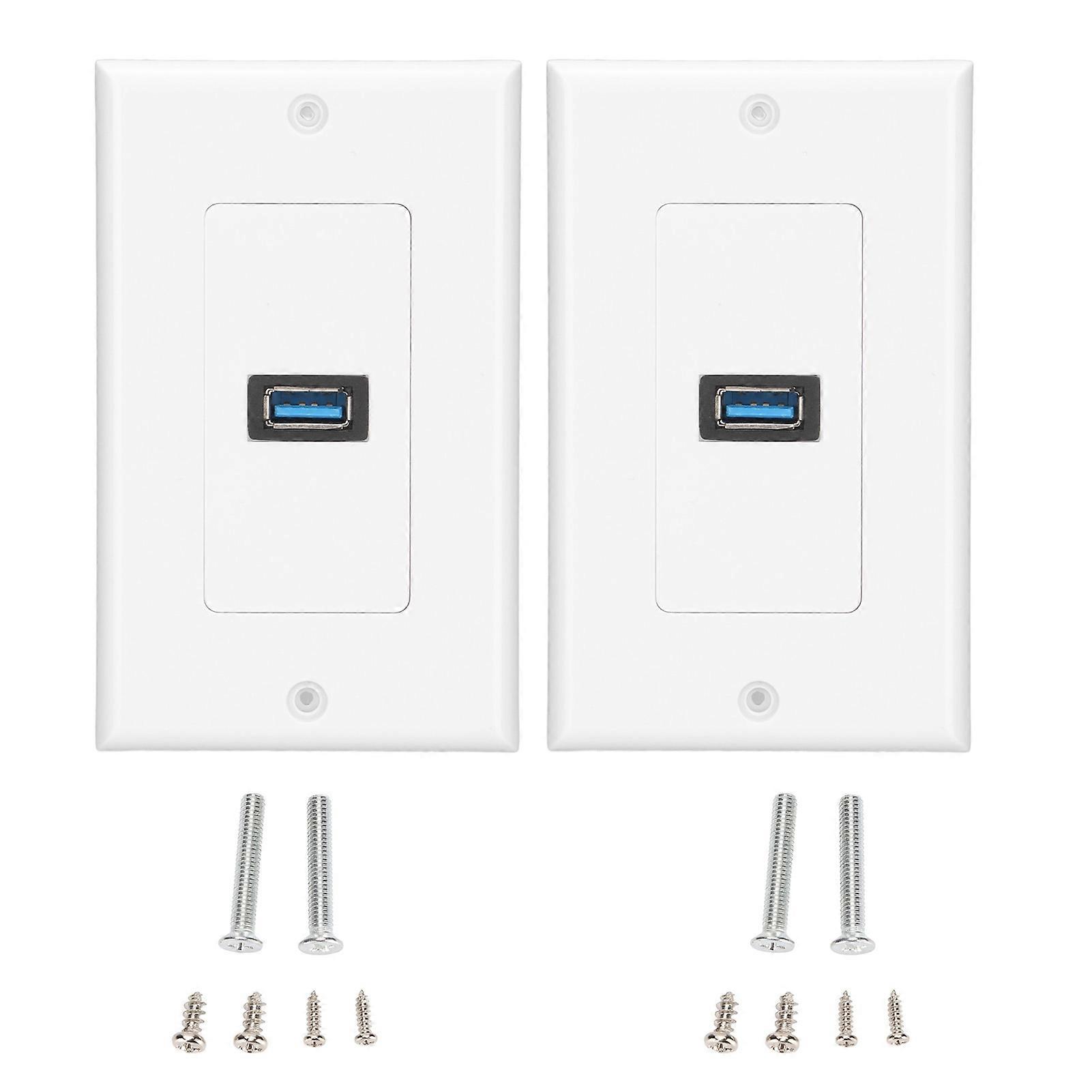 USB 3.0 Wall Plate, Fast Charging, Double Port Socket