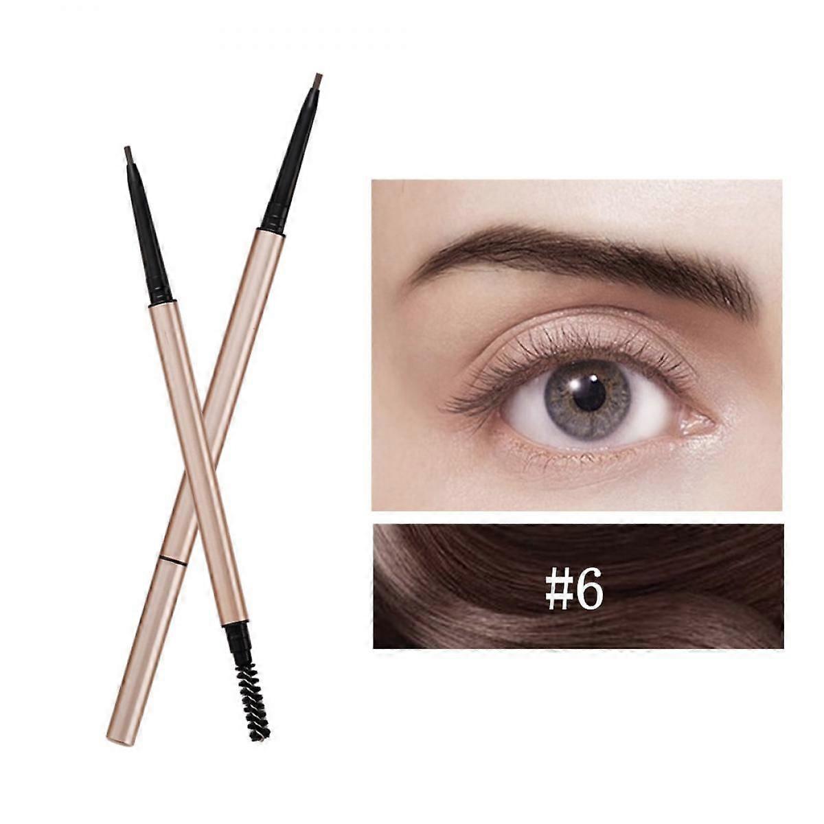 Eyebrow Pencil in Teardrop Tip w/ Spoolie Brush, Dual Ended Eyebrow Pen - Long Lasting Natural Fills and Defines Brow Tint