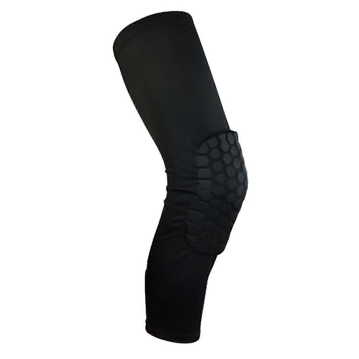 1 Pair Knee Pads Long Compression Leg Sleeves Braces for Basketball Volleyball Football and All Contact Sports Black XL