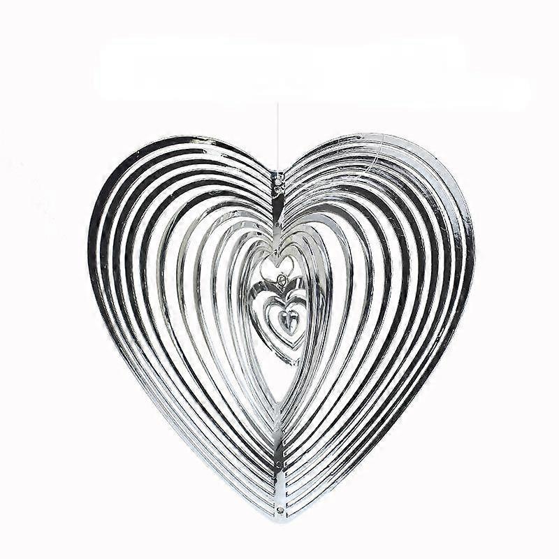 1pc Beating Heart Wind Spinner Stainless Steel ABS Wind Catcher Love Wind Chime Rotating