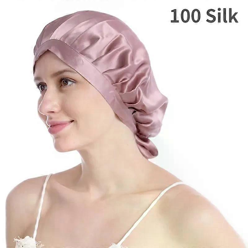 מצנפות שיער משי טהור לנשים כובע שינה יוקרתי Natual Silk כובע שינה כובעי מצנפת לילה הגנה על השיער טורבן עטיפות ראש