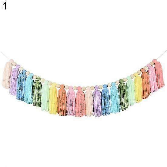Rainbow Tassel Wide Usage Exquisite Easy to Install Decorative Vintage Style Rainbow Tassel for Bedroom